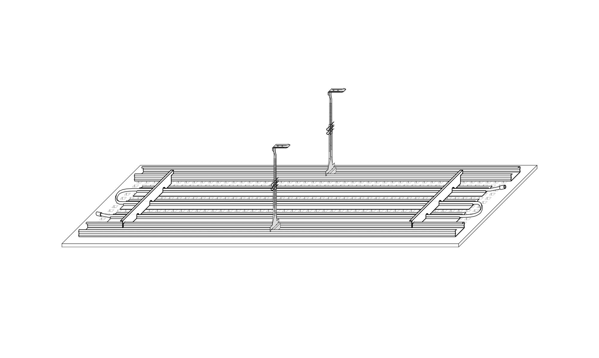 Kühldeckensystem mit Gipsplatten